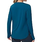 THE GYM PEOPLE Women's Long Sleeve Workout Shirts Lightweight Cotton Running Yoga Tops with Thumb Hole