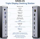 MOKiN USB C Docking Station 3 Monitors 150W Power 4K 144Hz 10Gbps view 2