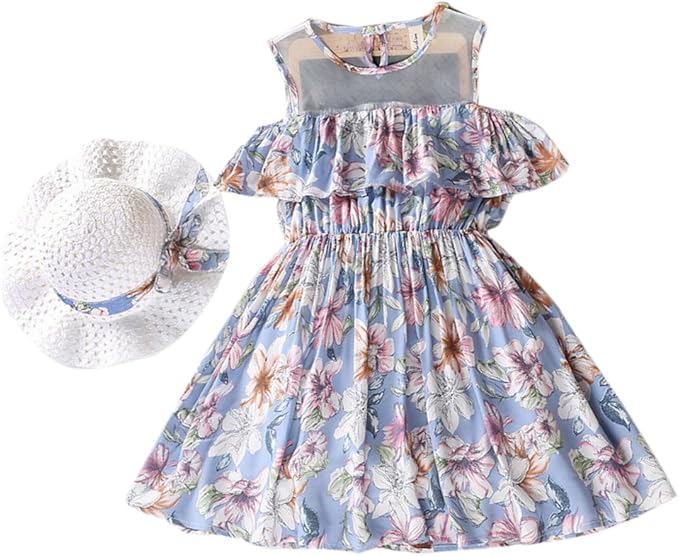 Amazon Co Jp Plus Nao プラスナオ ノースリーブワンピース フレアワンピース ミニワンピース 帽子付き ハット付き 夏 子供服 女の子 女児 キッズ ジュ 服 ファッション小物