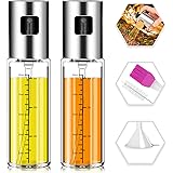 Olive Oil Sprayer,Norbase 2pack Oil Dispenser Mister for Cook Refillable Oil Vinegar Dispenser Glass Bottle with Measurements