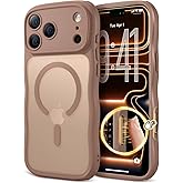 XWZ for iPhone 17 Pro Case for Women Girls,【Compatible with MagSafe】,【Camera Control】,【Full Camera Protection】, Cute Wave Magnetic Phone Case for iPhone 17 Pro,Brown