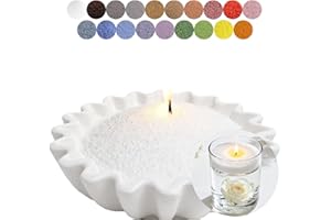 Aufien Candle Sand with Wicks, 21.4 Oz Pearled Candle, DIY Bead Powder Sand Wax Making kit Refillable Non Toxic for Handmade, Wedding and Halloween Christmas Decorations White Unscented