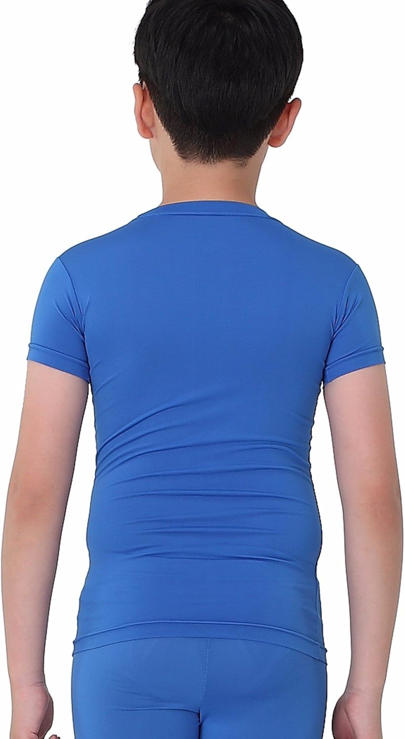 Kids Compression Shirt Underwear Boys Youth Under Base Layer Short Sleeve Top SK: Clothing