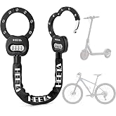 HEETA Electric Scooter Lock Anti Theft, 4 Digit Combination Bicycle Lock | 3.91lbs Heavy Duty Security Ebike Bike Chain Lock Cable Accessories for Adults, for E Scooter, Motorcycle, Door, Gate &amp; Fence