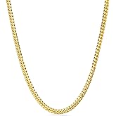 PORI JEWELERS 18K Gold Over Solid 925 Sterling Silver 2MM, 2.5MM, 3.5MM, 4MM Miami Cuban Chain Necklace- 16"-30"