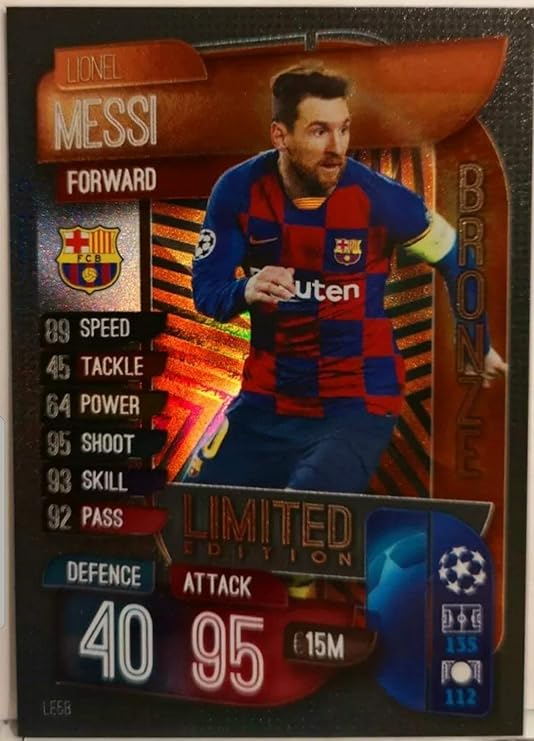 MATCH ATTAX 19 20 LIONEL MESSI BRONZE LIMITED EDITION TRADING CARD FC 