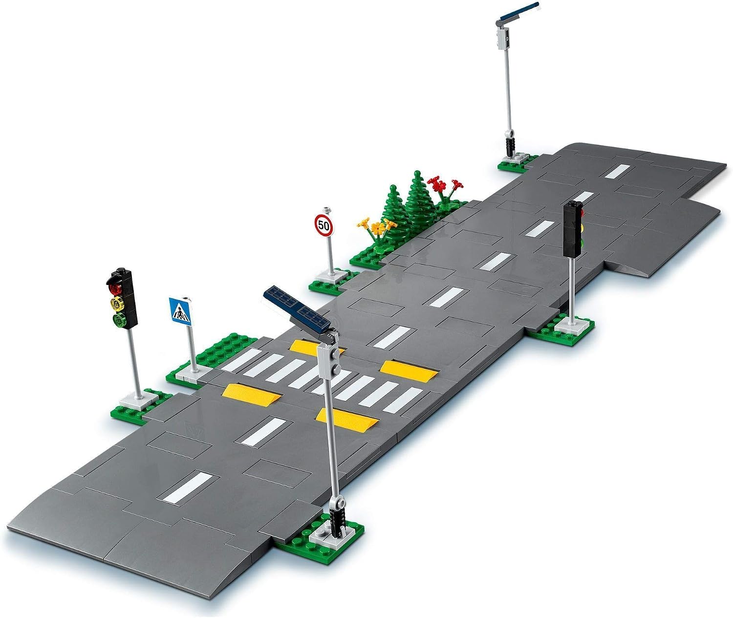 LEGO 60304 City Road Plates Building Toys, Set including Traffic Lights, Trees & Glow in the Dark Bricks - Image 5