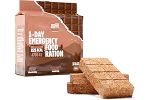 BELEON GOODS FOR LIFE Emergency Food Supply - Chocolate High Energy Bar Bisquit 20 Years Shelf Life, Mre Meals Military 2024 Rations Survival Food - Survival 1-Day Ration Camping Hiking Supplies