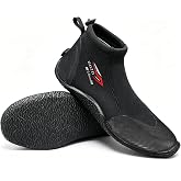 Skyone Neoprene Dive Boots Men Women, 3MM Diving Scuba Shoes with Anti-Slip Premium Rubber Durable Sole, Wetsuit Boots Surf Booties for Beach Sailing Snorkeling Water Sports