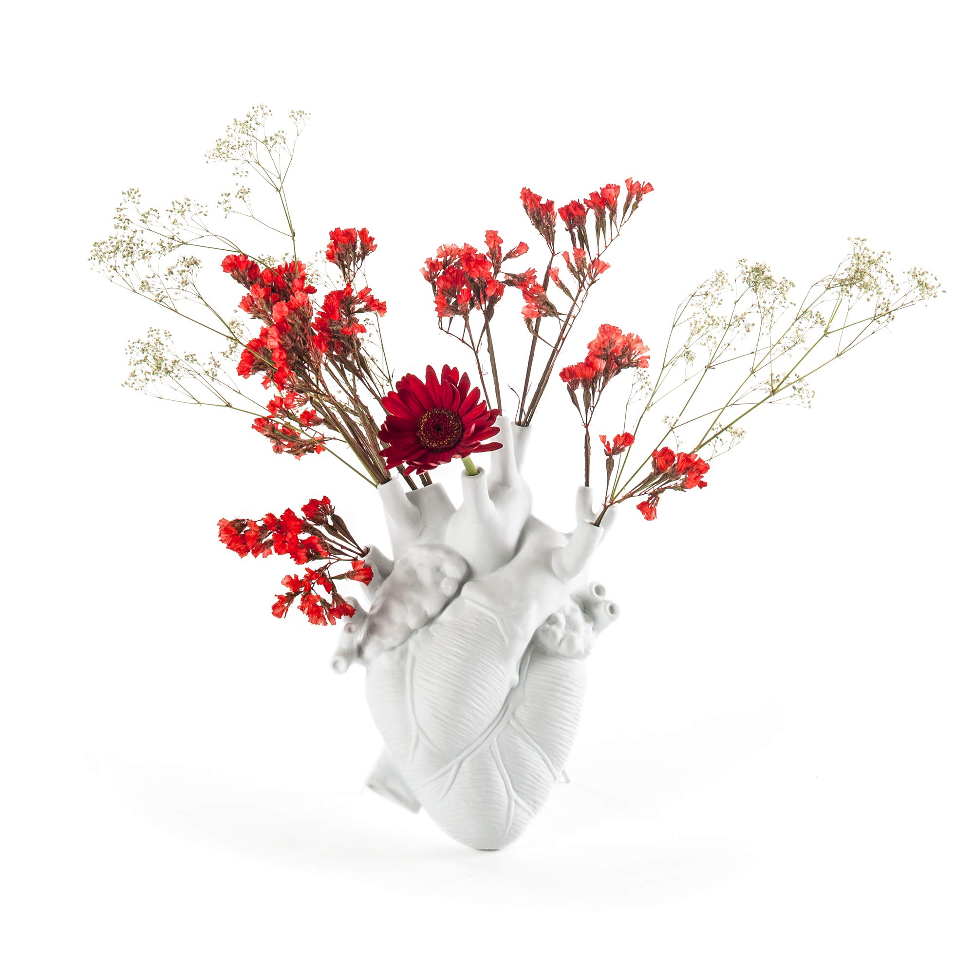 Seletti Love In Bloom heart vase white