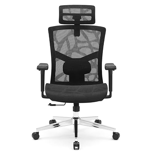 Magic Life Ergonomic Office Chair, Computer Desk Chair with Adjustable Headrest and Lumbar Support, High Back Mesh Swivel Chair for Home Office