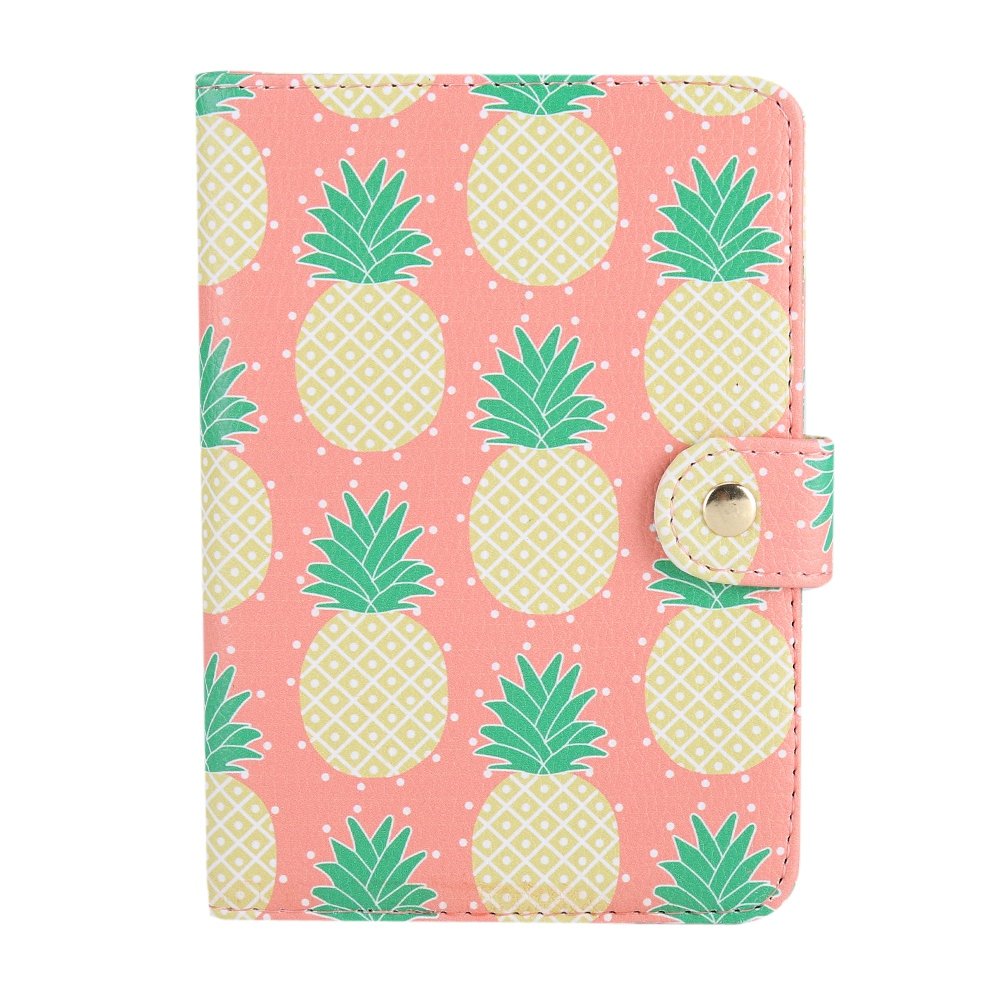 Garosa GLOGLOW Passport Case RFID Blocking PU Leather Travel Wallet with ID Credit Card Slots Cute Pineapple Print Passport Holder Cover for Secure Travel