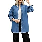 JMOJO Chambray Shirt Women – Oversized Denim Shirt Women Button Down - Womens Tops for Casual Valentines Day Outfit Women