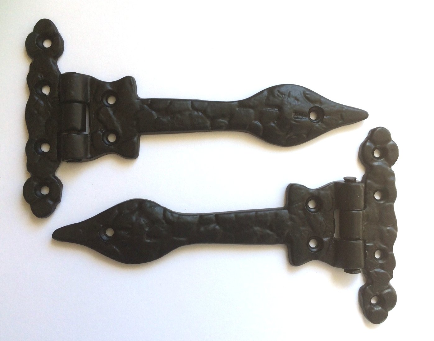 Black Antique Ornate Fleur-De-Lys Hinges - 6" (152mm) - 1 Pair