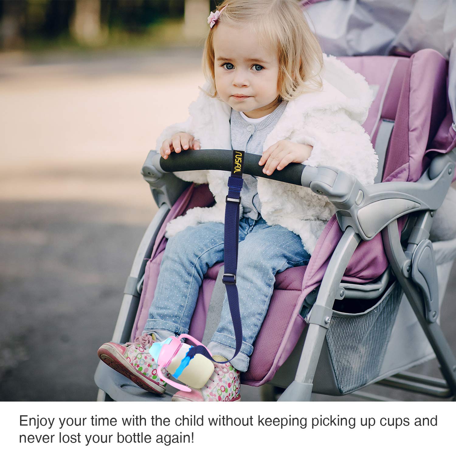 Neverdrop Silicone Baby Sippy Cup Bottle Holder Strap Universal Fit for Stroller High Chair and Car Seat: Baby