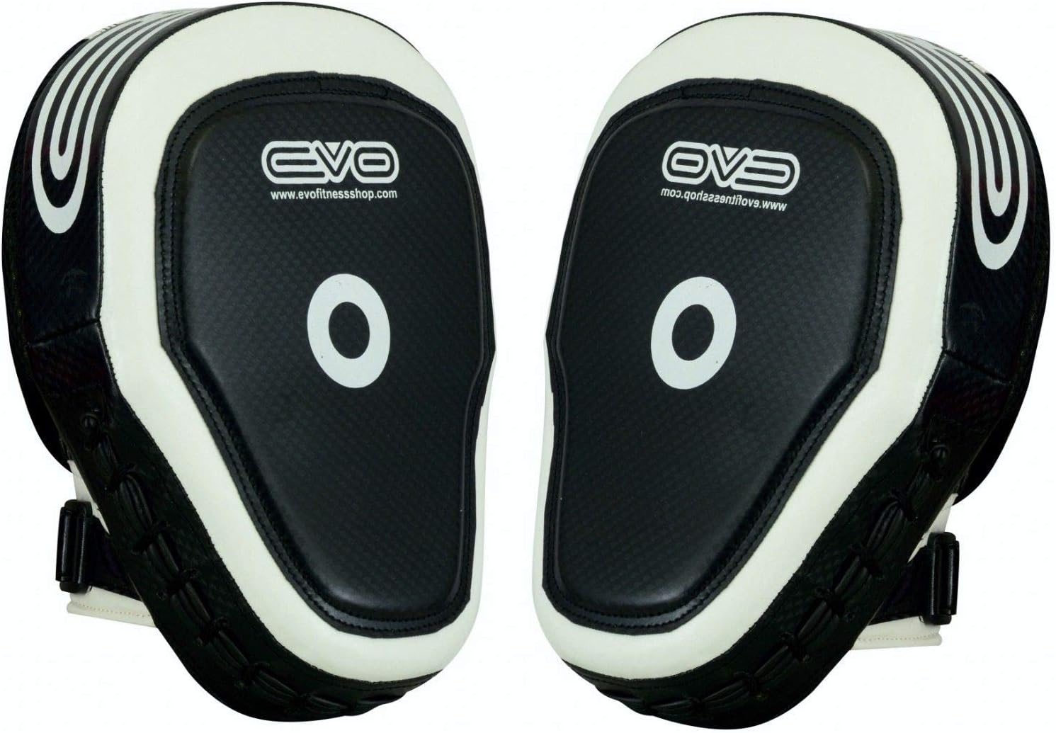 EVO Fitness Boxing MMA Focus Pads Muay Thai Martial Arts Training Pad UFC PRO (Black/White) - Image 4