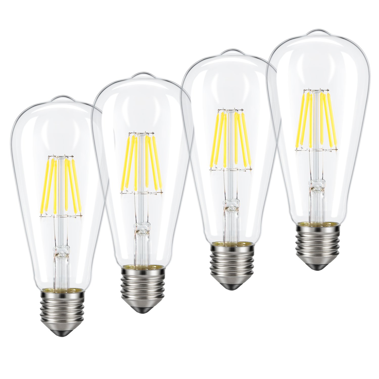 Dimmable Edison LED Bulb, Daylight White 4000K, Kohree 6W Vintage LED
