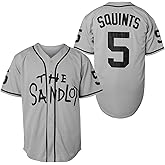 The Sandlot Benny 'The Jet' Rodriguez Michael Squints Alan Yeah-Yeah Bel Air 3D Print Fashion Movie Baseball Jerseys (5 Squints Grey, XXX-Large)