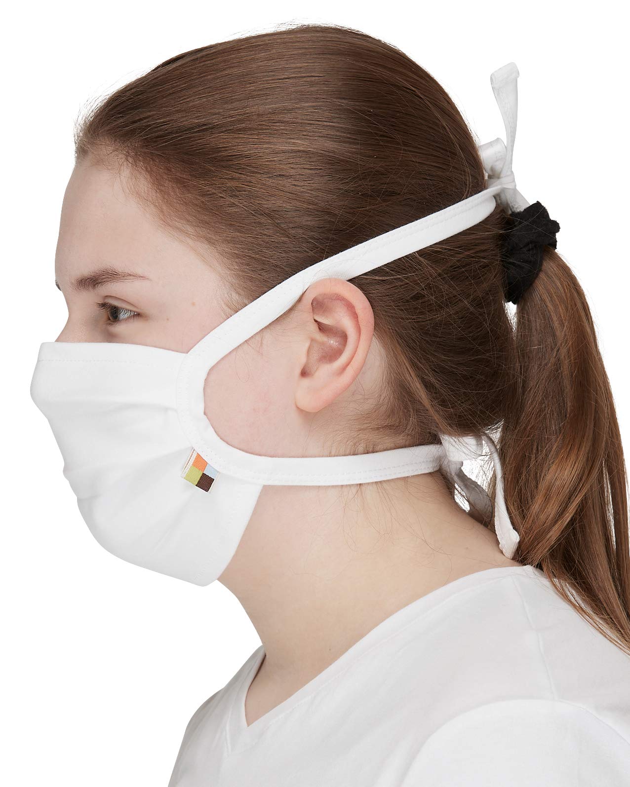 loud + proud Unisex 5 Binden Mund- und Nasenmasken, Weiss, one zize