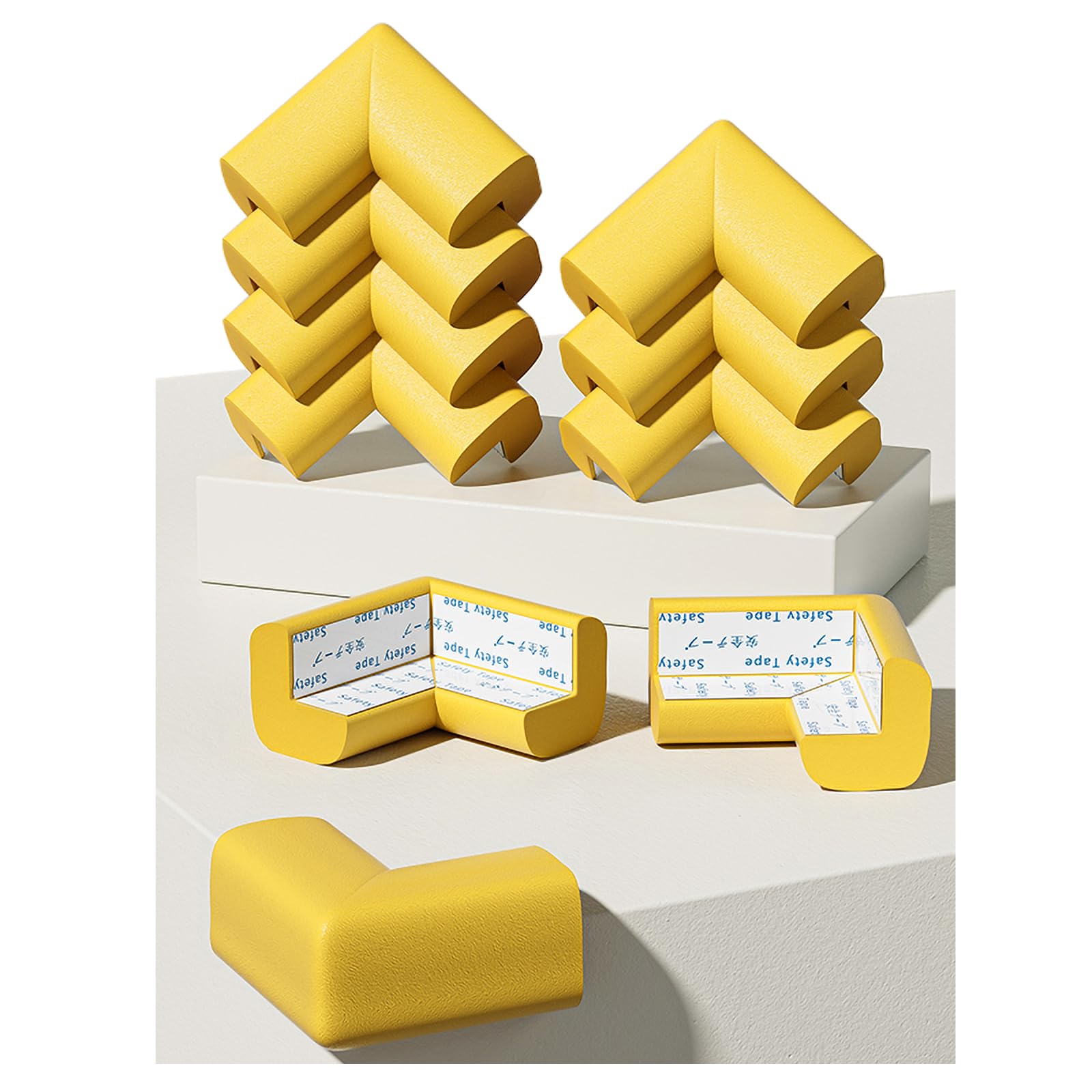 Fozobaiy Baby Corner Protectors,Baby Proofing Foam Edge Guard,Table Protectors For Kids,Suitable For Coffee Table Desk Furniture Fireplace Sharp Corners,10 Corner pads (Yellow)