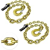 YATOINTO 2-Pack Grade 80 Trailer Safety Chain 35 Inch with 5/16'' Clevis Snap Hook and Chain Retainer | 21,000 lbs Break Strength | Transport Chain for Towing
