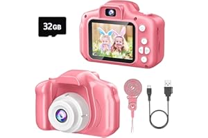 Gqez Upgrade Kids Selfie Camera,Kids Camera for 3-9 Years Old Girls,Children’s Digital Dual Camera Portable Toys for 3 4 5 6 7 8 9 Year Old Girls and Boys Christmas Birthday Gifts with 32GB SD Card…