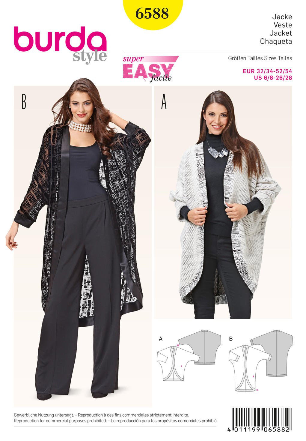 Burda Style Sewing Pattern B6588 Misses' Jacket