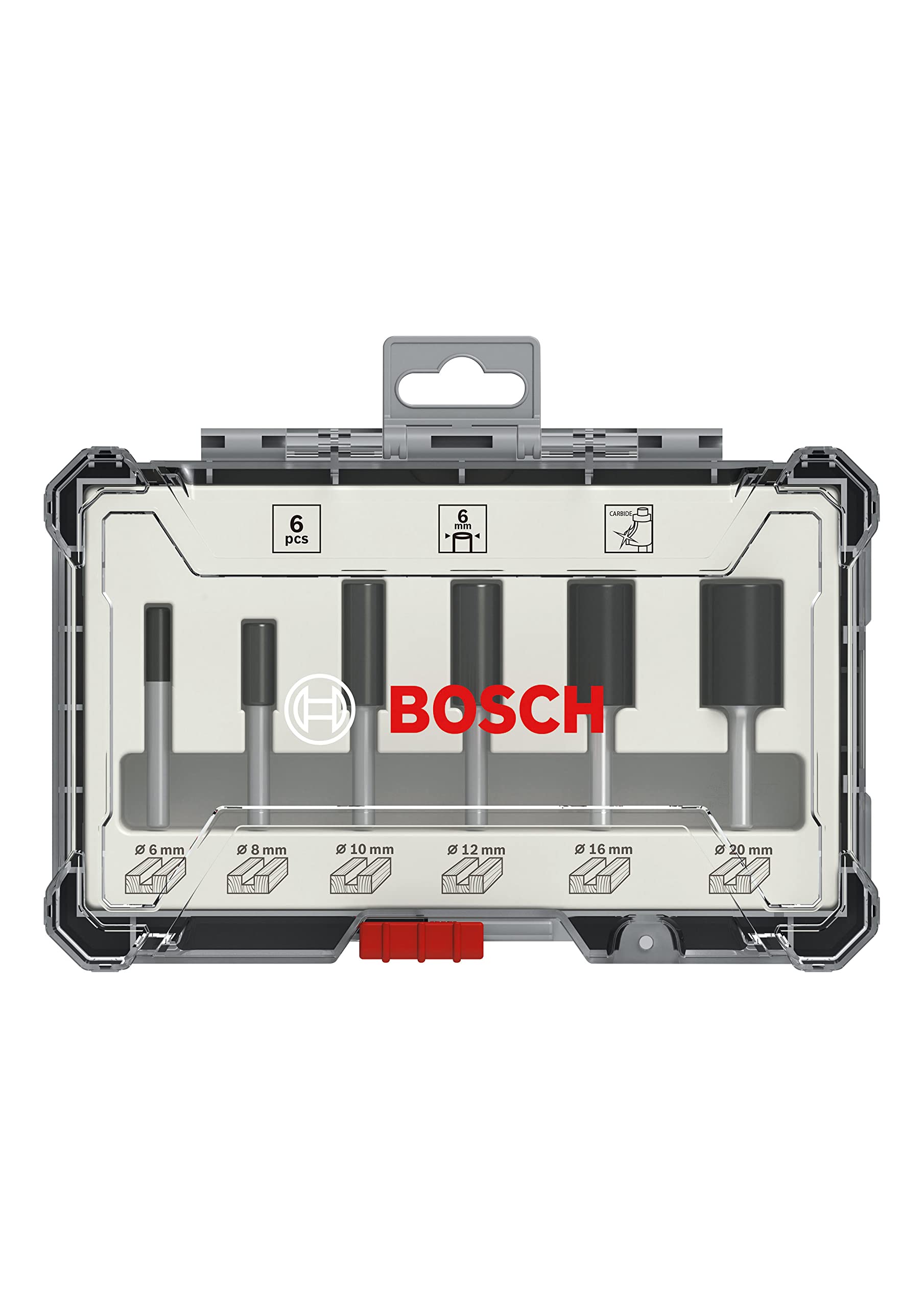 Bosch Professional Bosch Accessories 6 Pièces Kit De Fraises Droite, 6Mm Queue Gris