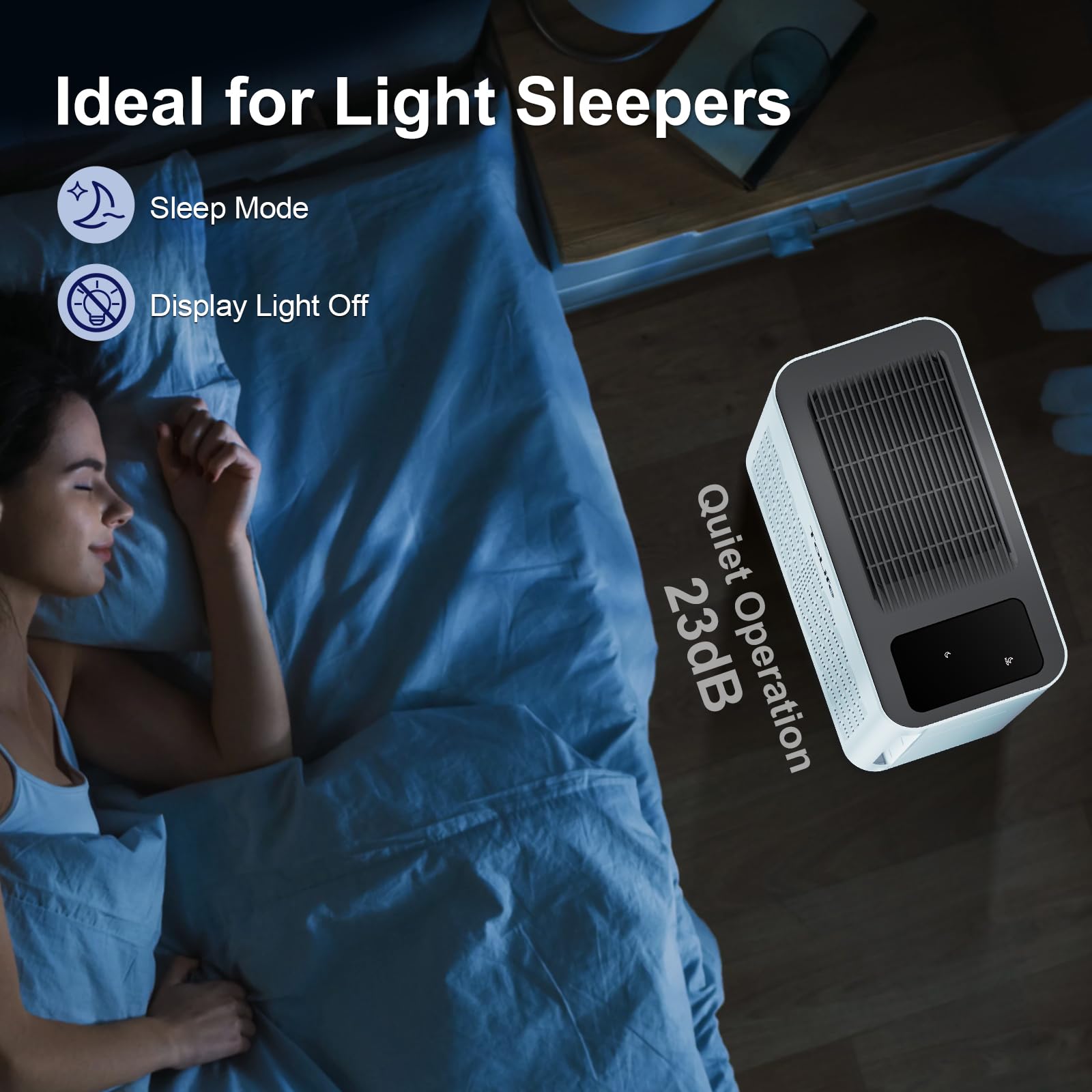 Tolife Powerful Air Purifiers for Home Large Room Up to 2000 Ft²Pets with Washable Filter, Sleep Mode, Timer, HEPA Filter Pet Air Purifier for Bedroom,White