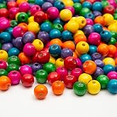 1000Pcs Colourful Wooden Beads Round Paint Wooden Bead Spacer Beads with 10mm Large Holes Multiple Bead for DIY Jewelry Bracelets Making( (10mm)
