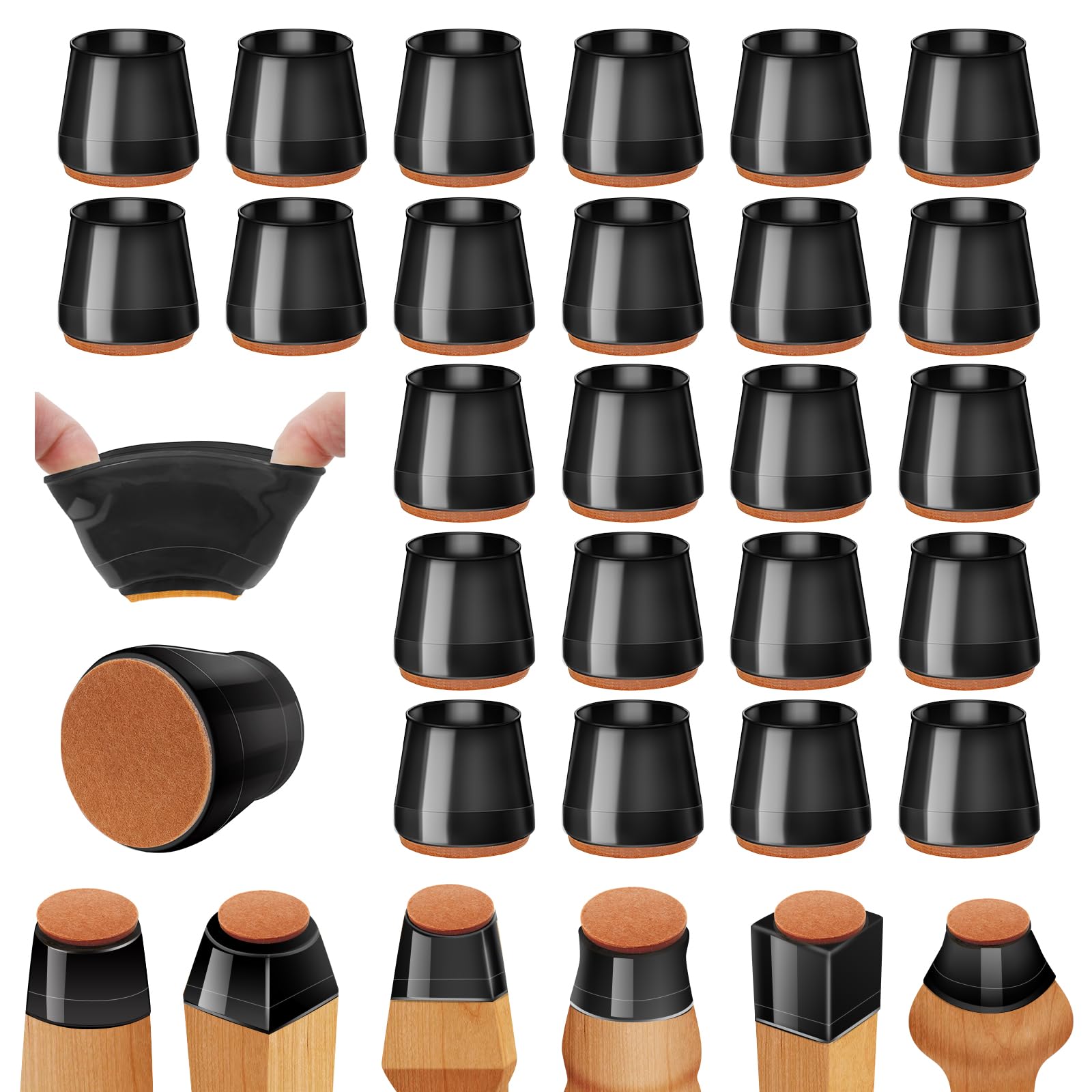 Photo 1 of 36Pcs Black Silicone Chair Leg Floor Protectors,Floor Protectors for Chairs,Rubber Chair Leg Protectors for Hardwood Floors,Chair Leg Caps Chair Leg Covers for Wooden Floors(Black, XSmall)