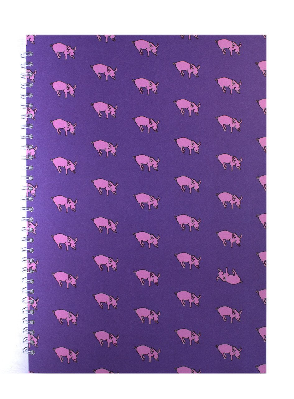 Pink Pig A3 Portrait Sketchbook | White Cartridge, 35 Leaves | Beetroot Purple