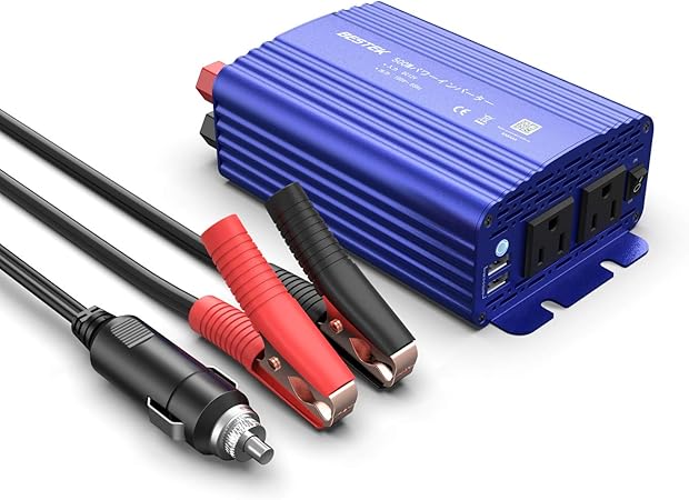 Amazon Bestek インバーター シガーソケット コンセント 500w Dc12vをac100vに変換 Usb2ポート搭載 12v車専用 カーインバーター 車載用インバーター ブルー Mri5010bu Bl インバーター コンバーター 車 バイク