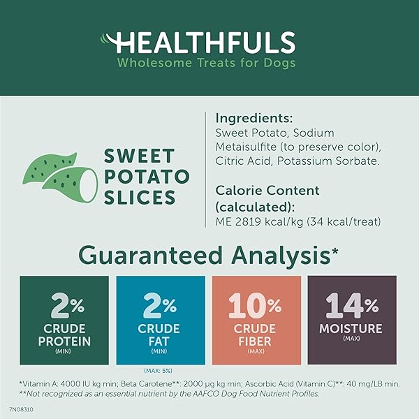 HEALTHFULS SWEET POTATO SLICES DOG TREATS, 16OZ