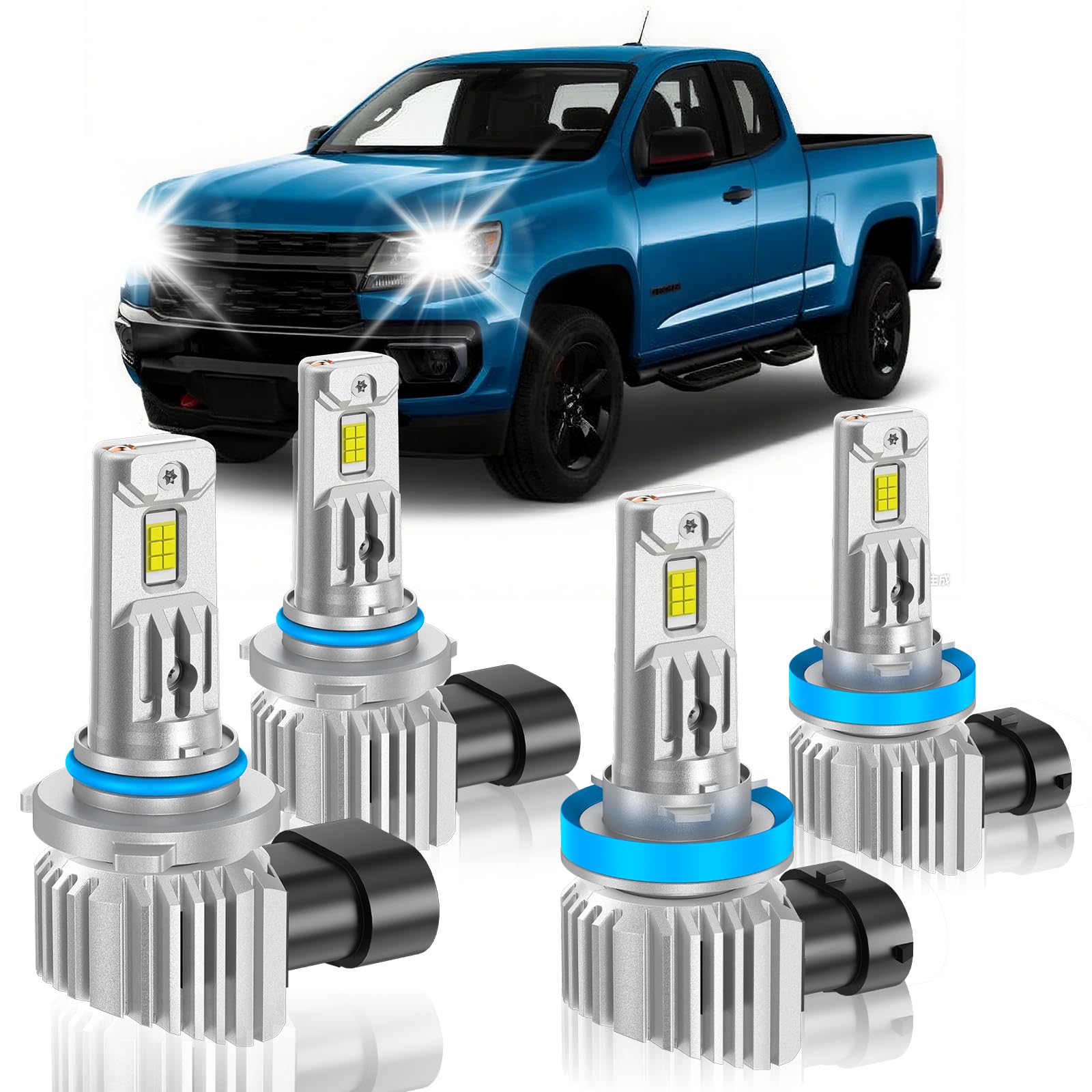 Photo 1 of GQWISCL Fit for Chevrolet 2013-2022 Colorado Light Bulbs, High/Low Beam Light Bulbs Combo, 800% Brightness CSP Chips, 6000K White, Efficient Heat Dissipation, Pack of 4