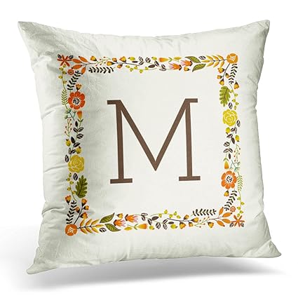 Amazon Com Emvency Throw Pillow Cover Brown Thanksgiving Monogram