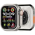 amBand 3 in 1 Metal Case Compatible with Apple Watch Series 9/8/7 45mm, W1 Rugged Bumper Protector [Turning into Ultra 2/1 Upgrade] with Watch Crown + Back Cover, Natural Titanium