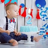 mciskin Snowflake Number 4 Birthday Candle Blue White Frozen Snow Topper view 7