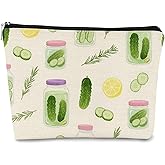 JFEHBFL Pickle Makeup Bag Pickle Gift Cosmetic Bag for Pickle Lovers Zipper Travel Toiletry Pouch Birthday Christmas Gifts for Women Friends