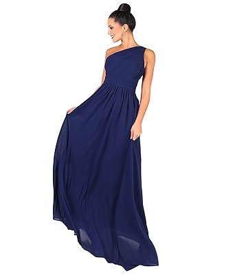 KRISP Damen Elegante Einträgerkleider Chiffon Abendkleid