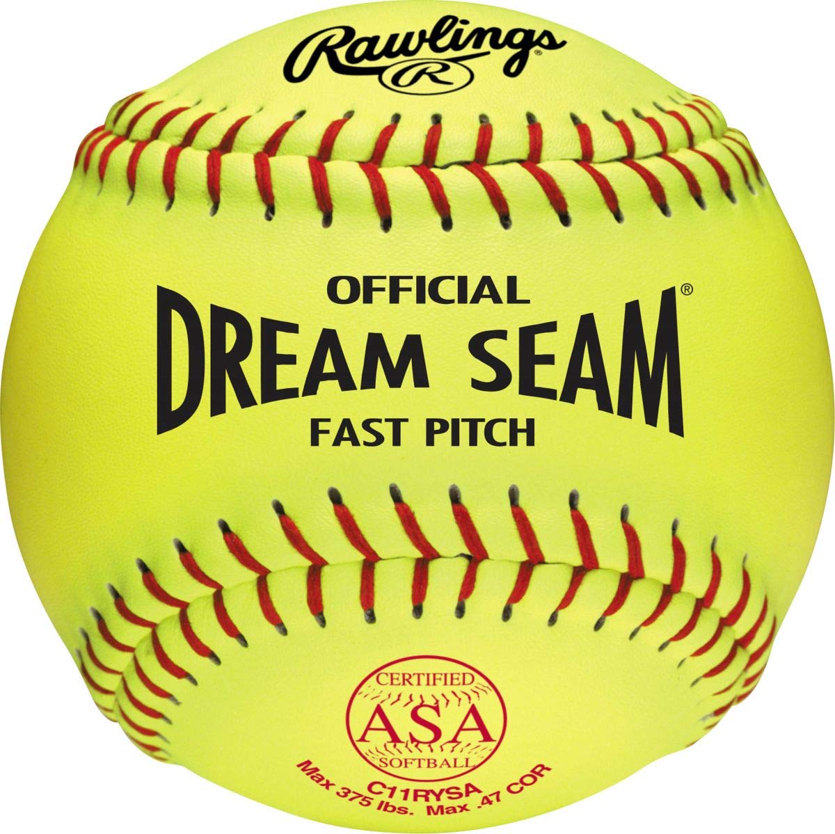 Photo 1 of Rawlings | Official DREAM SEAM Fastpitch Softballs | 11" USA / ASA | Synthetic Cover C11RYSA | 12 Count