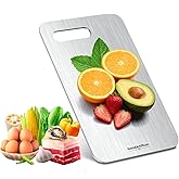 Titanium Cutting Boards,100% Pure Titanium Kitchen Cutting Board, Double-Sided Non-Toxic Cutting Board, Ideal for Slicing and Dicing Meats, Features Handle, Dishwasher Safe,10.5"L*6.5"W