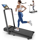 Foldable Treadmill with 10% Incline, Upgrade 3.5HP Low Noise Walking Pad Treadmill with Handle Bar, Trisomy 4 in 1 Portable Under Desk Treadmills for Home/Office, 350Lbs Capacity, APP & Remote Control