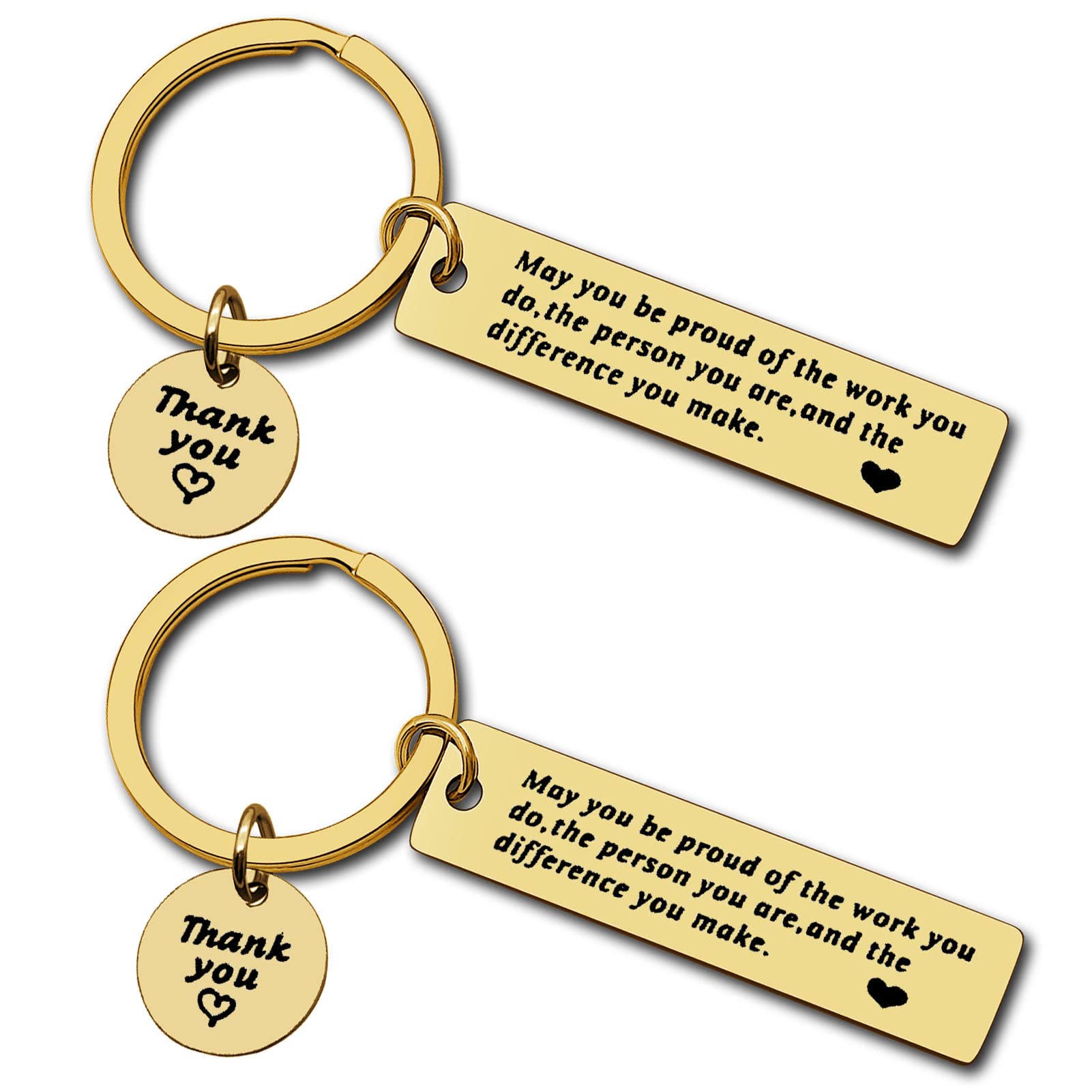 Employee Thank You Gifts Appreciation Jewelry Make A Difference Keyring Volunteer Social Worker Mentor Coach Teacher Nurse Vet Doctor Appreciation Gifts Boss Colleague Going Away Retirement Gift 2pcs