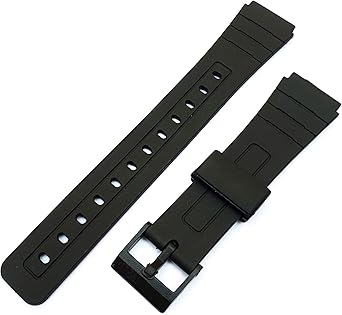 NAVZA Correa de silicona de repuesto impermeable para reloj Casio F-91W (negro)