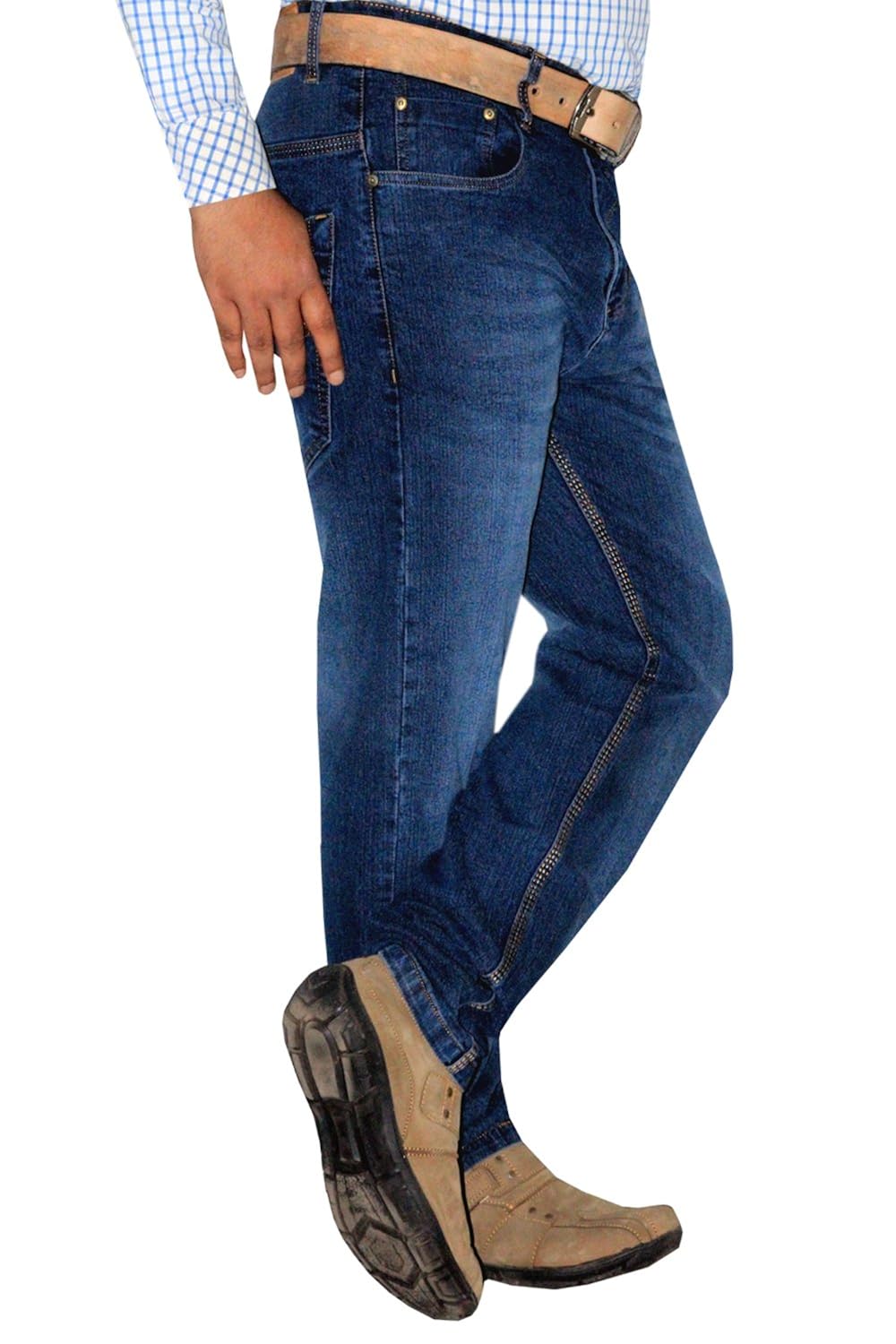 l,zard men's regular fit blue jeans