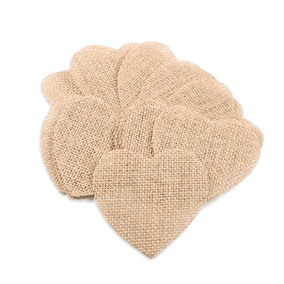 Jeteven 4.5m 15 Flags DIY Liebe Form Hochzeit Vintage Herz Jute Bunting Banner, Wimpel Hessischen Girlande Rustikal für Hochzeit Party oder andere Festivalfeier(4.5m)