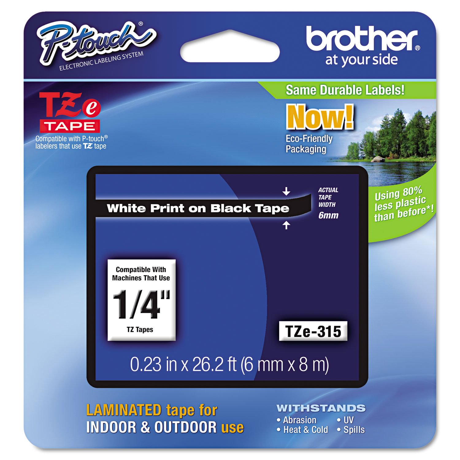 Brother 0.23"x 26.2' Continuous Form Label (TZe315)
