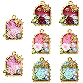 COGCHARGER Enamel Flower Charms for Jewelry Making Alloy Pendants for Bracelets Earrings Necklace DIY Supplies