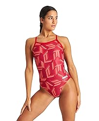 ARENA Girls' Swimsuit Puzzled Team Print MaxLife